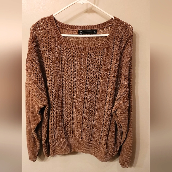 NY&Co mocha chenille knit sweater - Picture 1 of 2